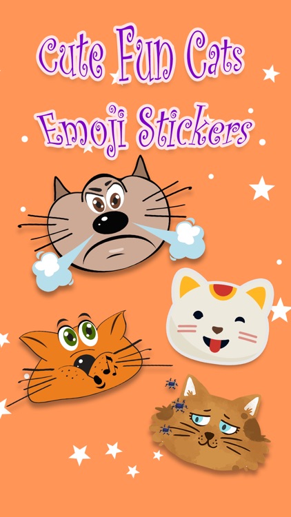 Cute Fun Cats Emoji Photo Stickers