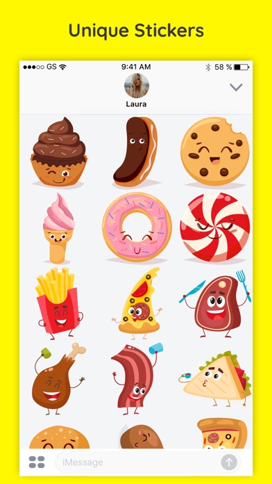Foodie - Funny Food Emoji Text Chat Sticker Pack screenshot 3