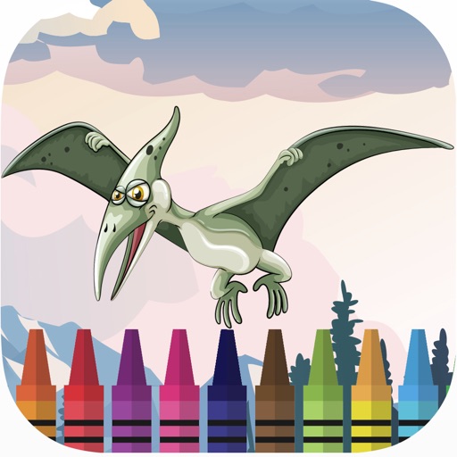 Dinosaur Park Coloring Game Icon