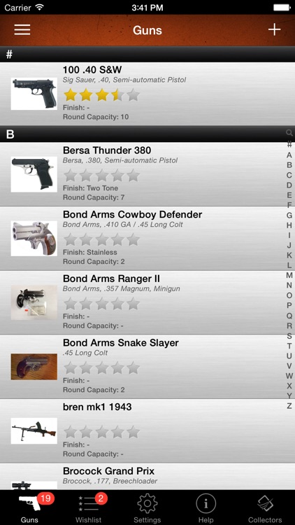 Gun Firearm Ammo Database