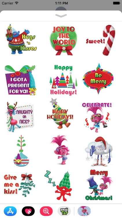 Trolls Holiday Stickers