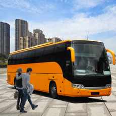 Activities of Coach Bus Driving Transport 3D