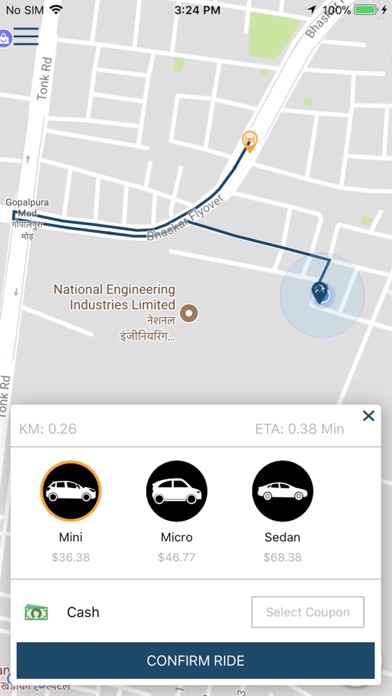 LS Customer Taxi App screenshot 2