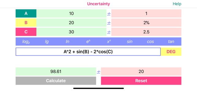 Uncertainty Calculator