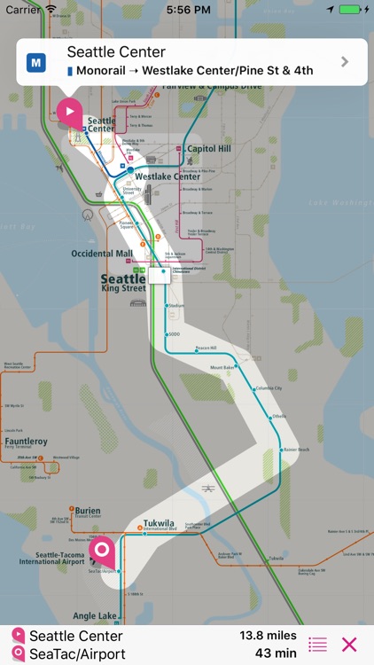 Seattle Rail Map Lite