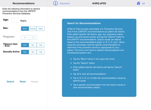 AHRQ ePSS for iPad screenshot 2