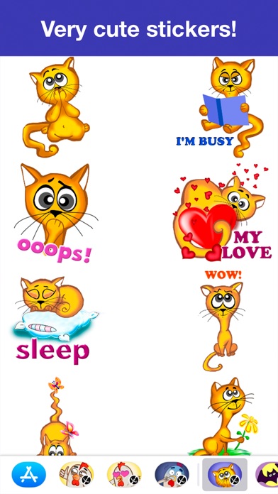 Red-headed cat - Cute stickers screenshot 2