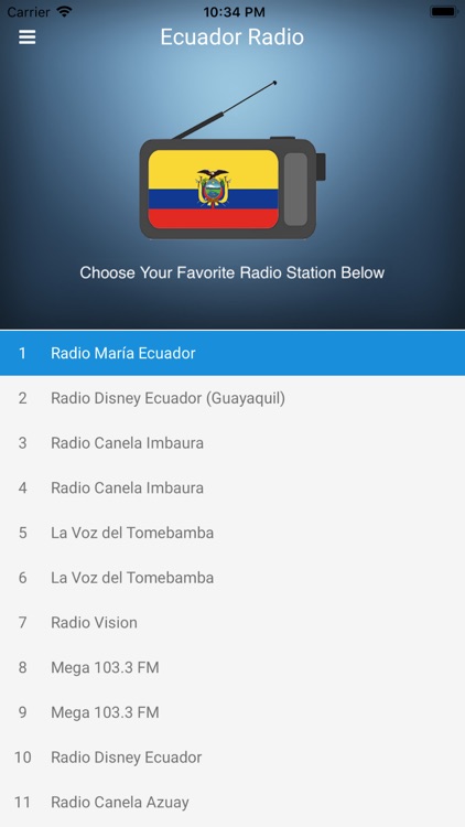 Ecuador Radio Station: Spanish