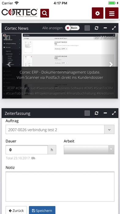 Cortec ERP screenshot 2