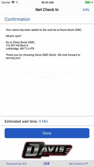 Net Check In - Davis GMC Buick screenshot 3