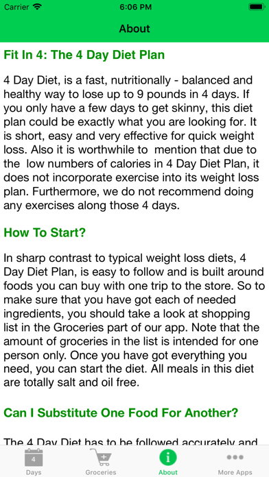 Fit In 4 - The 4 Day Diet Plan screenshot 3