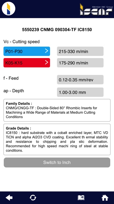 ISCAR Cutting Info screenshot 4