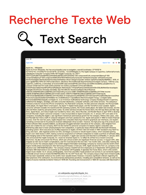 Recherche texte Web par URLs Recherche texte Web par URLs