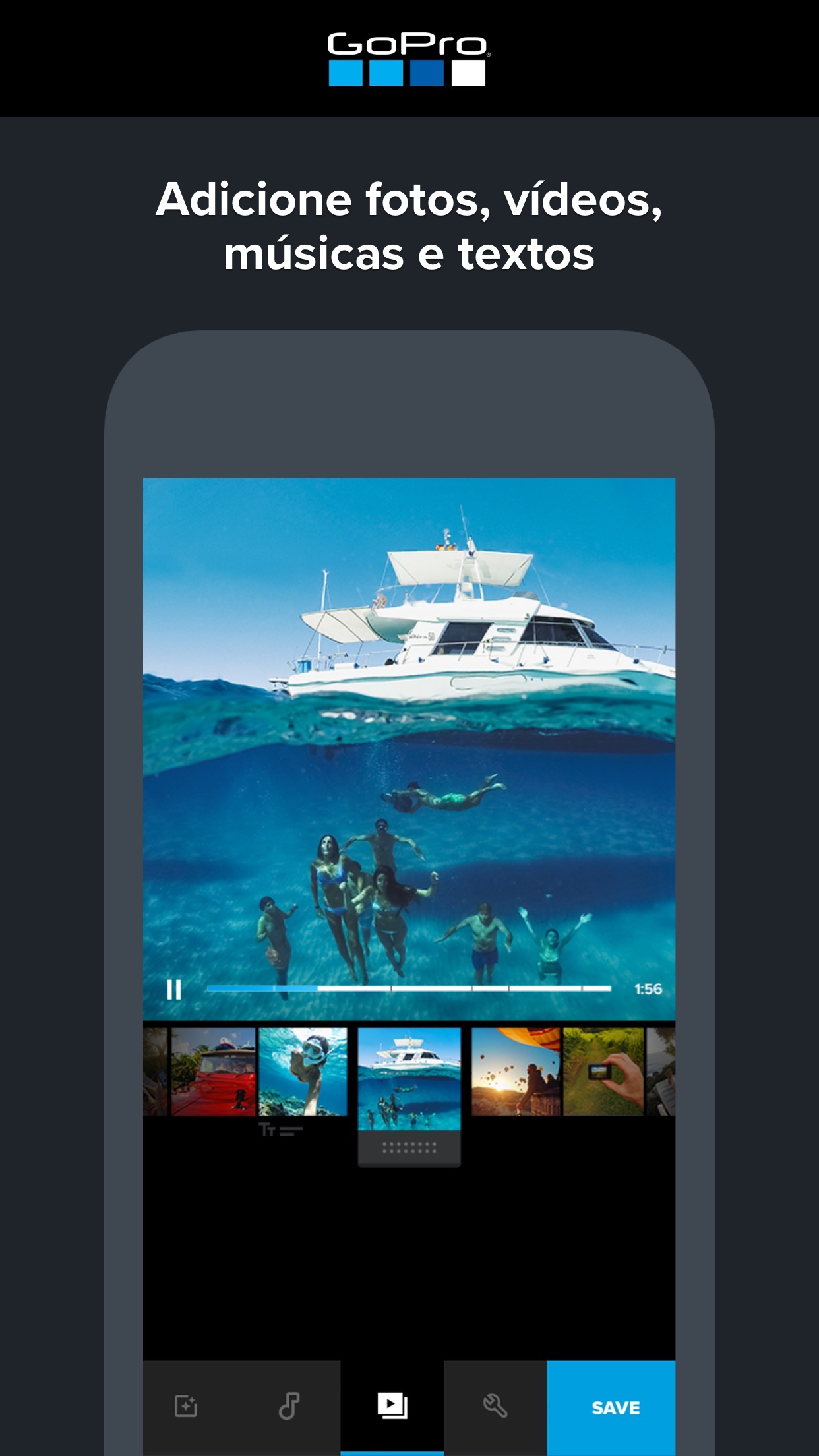 Screenshot do app Quik - Editor de Vídeo GoPro