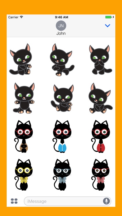 Black Cat Sticker for iMessage