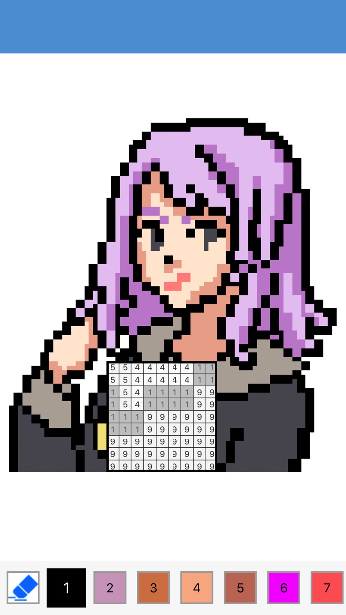 Anime Manga Pixel Colouring