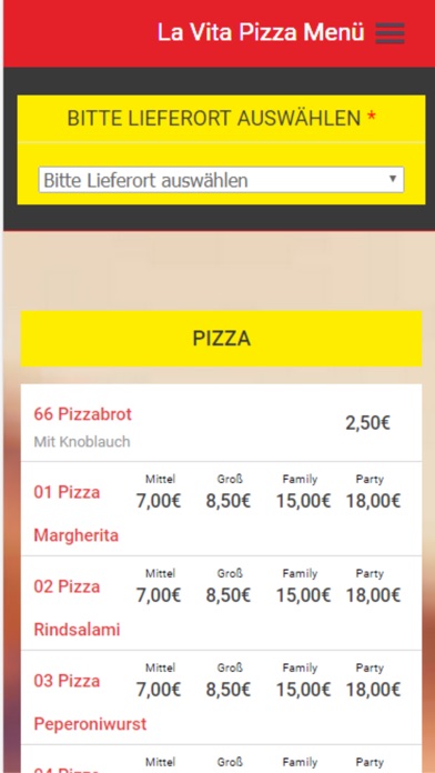 Pizzaservice La Vita screenshot 2