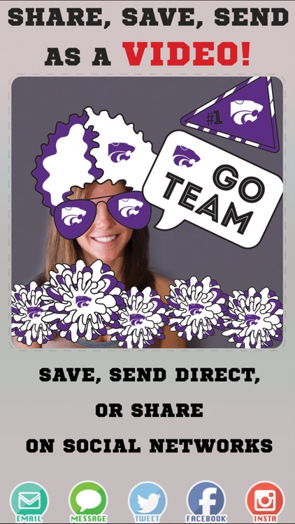 Kansas State Wildcats Animated Selfie Stickers