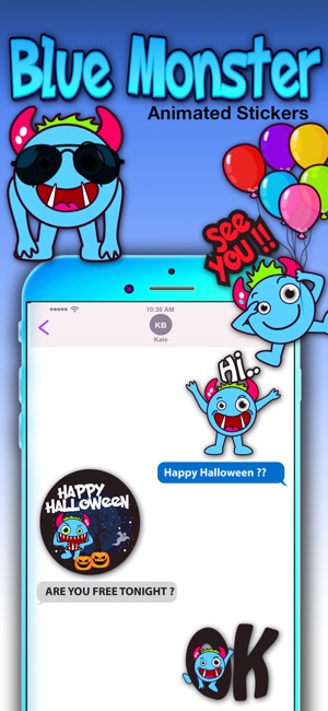 Blue Monster Animated Stickers(圖2)-速報App