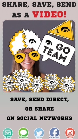 Iowa Hawkeyes Animated Selfie Stickers(圖4)-速報App