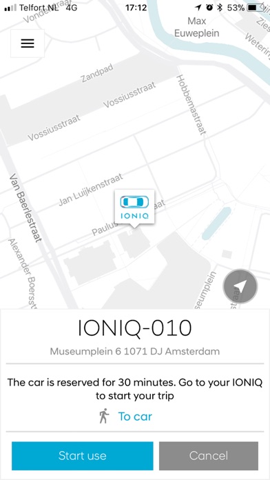 IONIQ car sharing screenshot 2