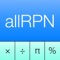 allRPNCalc is a versatile calculator that uses the powerful Reverse Polish Notation logic system combined with an automated 4 level stack to compute answers to complex mathematical problems