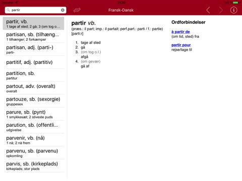 Gyldendal's French Danish Dictionary - Mini screenshot 4