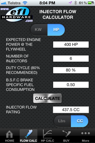 Injector Flow Calculator screenshot 4