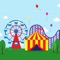 FunFair Park Stickers - collection of professional designed fun fair, circus and amusement park emoji and stickers