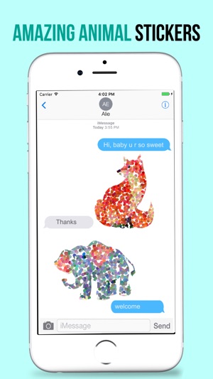 Animated Doted Animals Love Stickers(圖2)-速報App