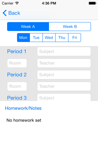 Timetable 2 weeks - náhled