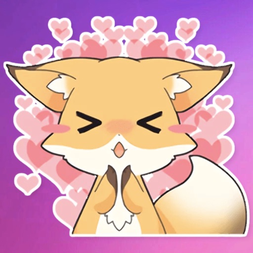 Cute Girly Fox Stickers iOS App