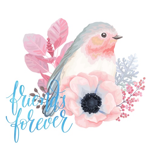 Watercolor Vintage Flowers Nature Birds and Wishes