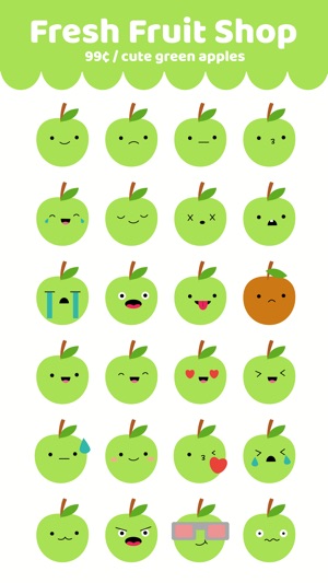 Cute Green Apple Stickers(圖2)-速報App