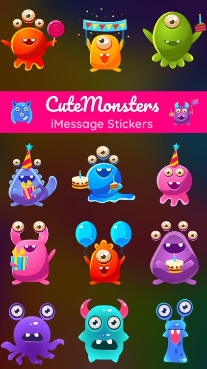 Cute Monsters - Alien Stickers Pack for iMessage