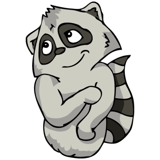 Flirty raccoon stickers icon