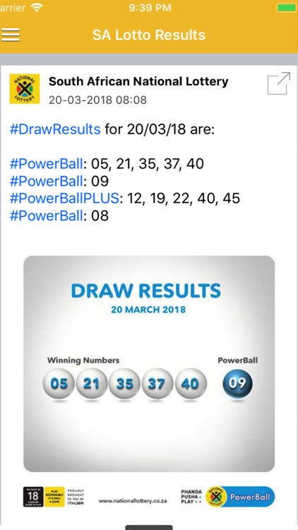 x lotto results sa powerball
