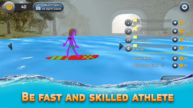 Stickman Surfboard Sports Race