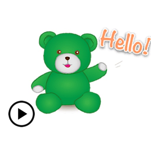 Animated Green Bear Sticker icon