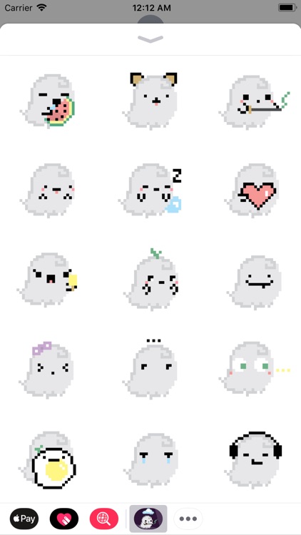 Kawaii Pixel Ghost Stickers