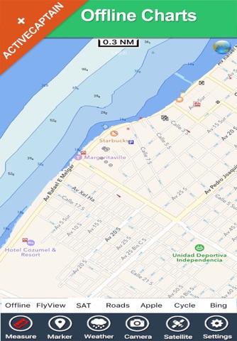 Cozumel Island HD GPS charts screenshot 2