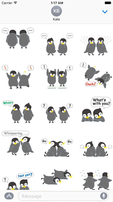 Adorable Twin Penguins Sticker screenshot 2