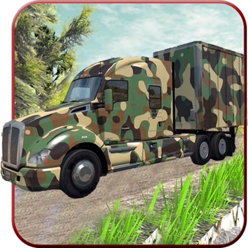 Offroad Cargo Army Truck Drive Icon