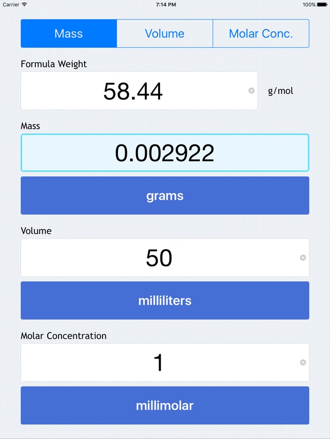 Molarity Calculator