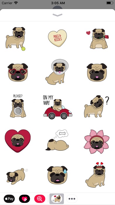 Pug Love Animated Dog Stickers screenshot 2