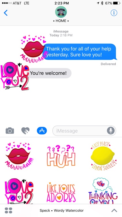 Speck Wordy Watercolor