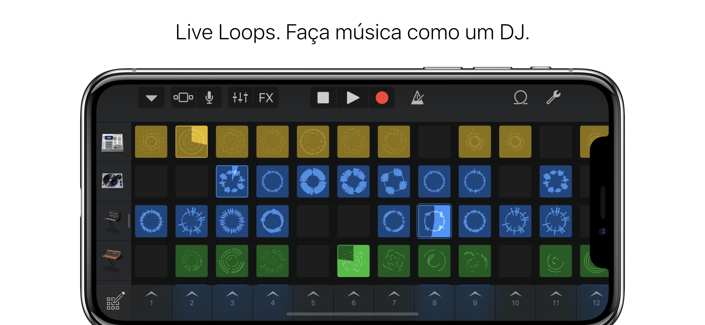 Screenshot do app GarageBand
