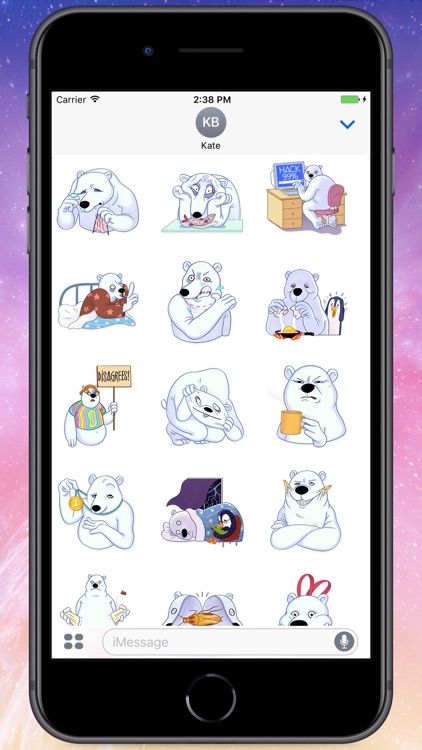 Iced White Bear Stickers