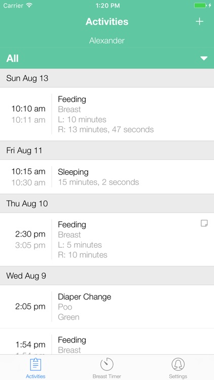 BoobieTime Breast Feeding App