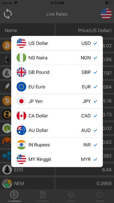 Live Crypto Rates Converter screenshot 2